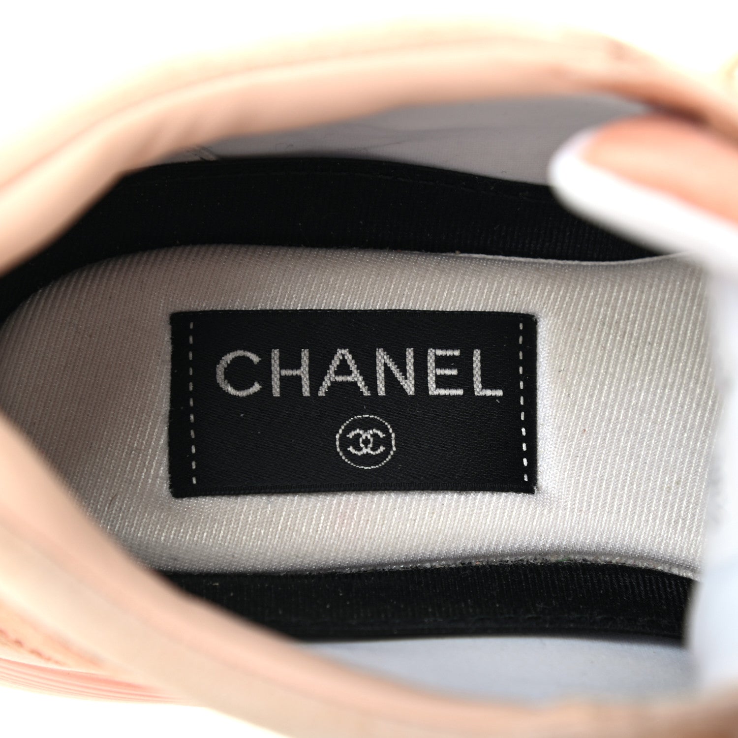 Chanel Nylon Lambskin Suede Calfskin CC Sneakers 36.5 Pink 6 of 7
