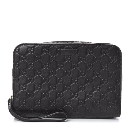 Gucci Guccissima Zip Clutch Dark Brown 1 of 9