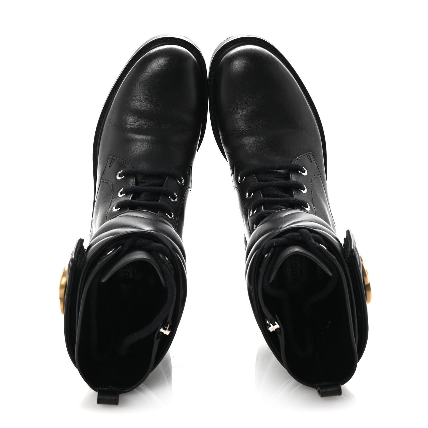 Flores Calfskin Nappa Matelasse GG 40mm Ankle Boots 37.5 Black
