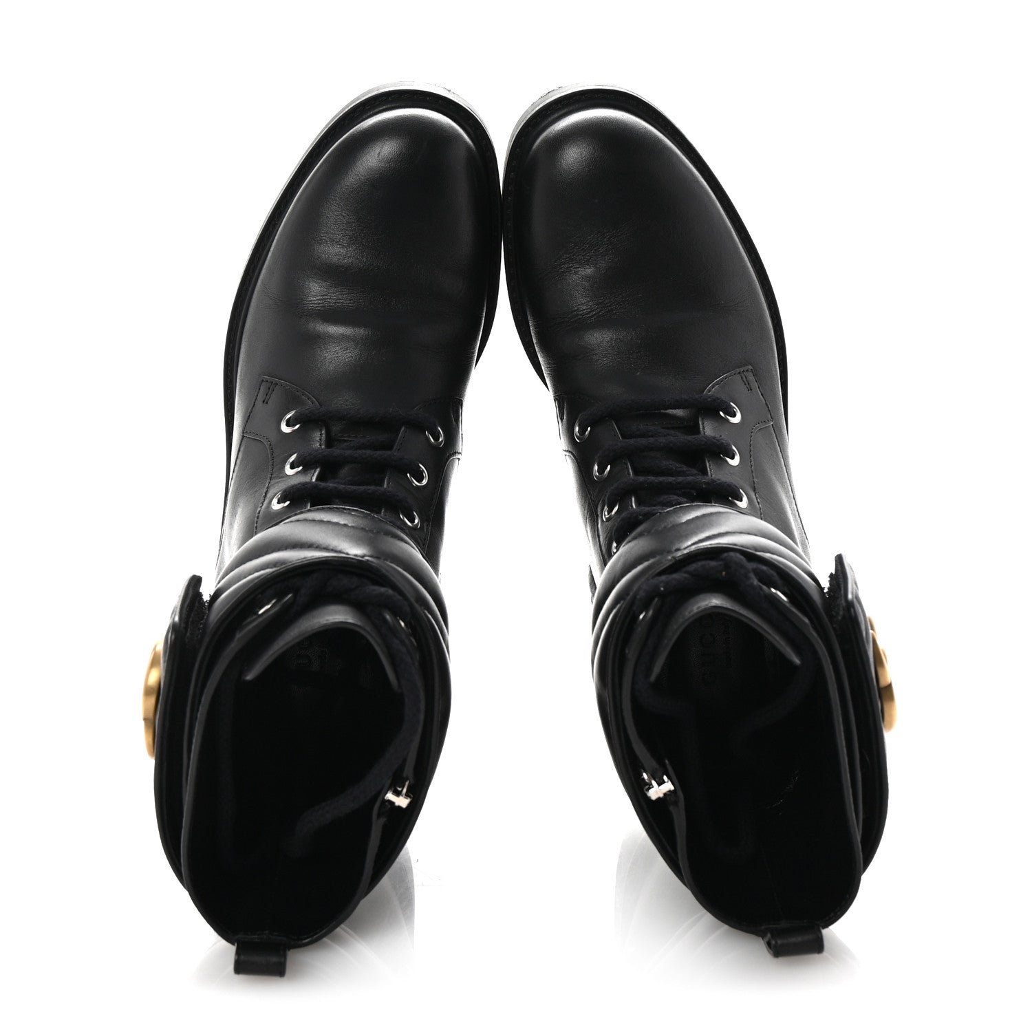 Gucci Flores Calfskin Nappa Matelasse GG 40mm Ankle Boots 37.5 Black 2 of 10