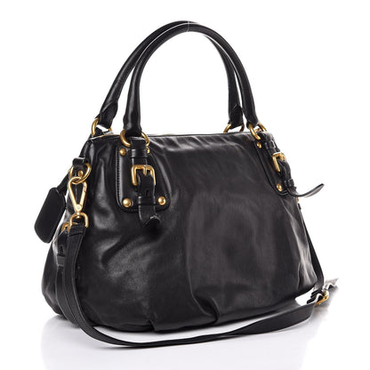 Prada Soft Calf Shoulder Bag Black 3 of 9