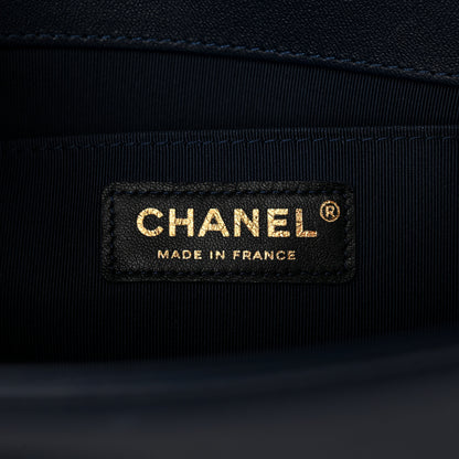 Chanel Lambskin Quilted Medium Boy Flap Dark Navy 6 of 10