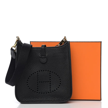 Hermes Taurillon Clemence Evelyne TPM Black 10 of 10