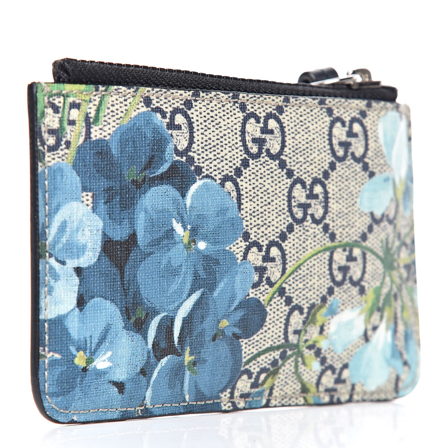 GG Supreme Monogram Blooms Key Case Beige Blue Navy