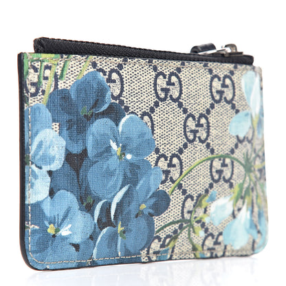 Gucci GG Supreme Monogram Blooms Key Case Beige Blue Navy 3 of 6