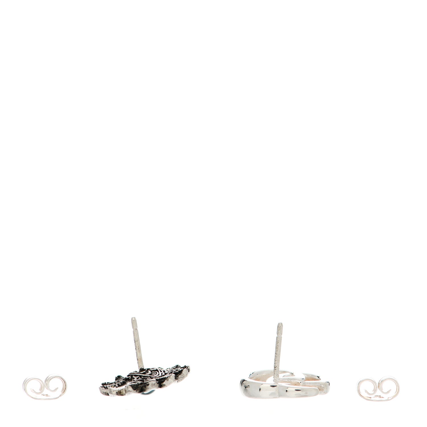 Gucci Sterling Silver Blue Topaz Flower Marmont Double G Earrings 3 of 5