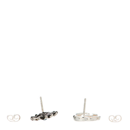 Gucci Sterling Silver Blue Topaz Flower Marmont Double G Earrings 3 of 5