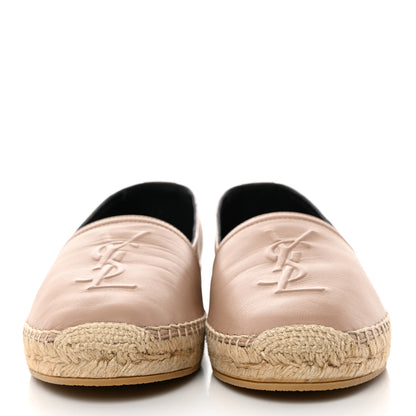 Saint Laurent Lambskin Monogram Espadrilles 39.5 Nude 2 of 9