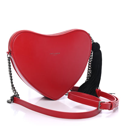 Saint Laurent Calfskin Heart Monogram Crossbody Red 2 of 4