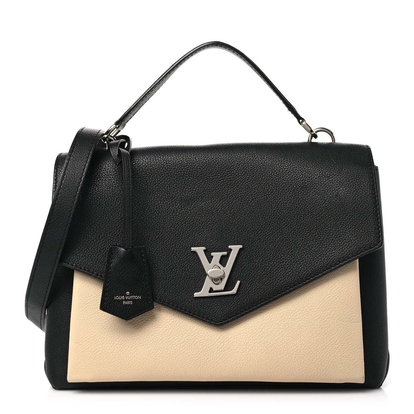 Soft Calfskin My Lockme Top Handle Vanille Black