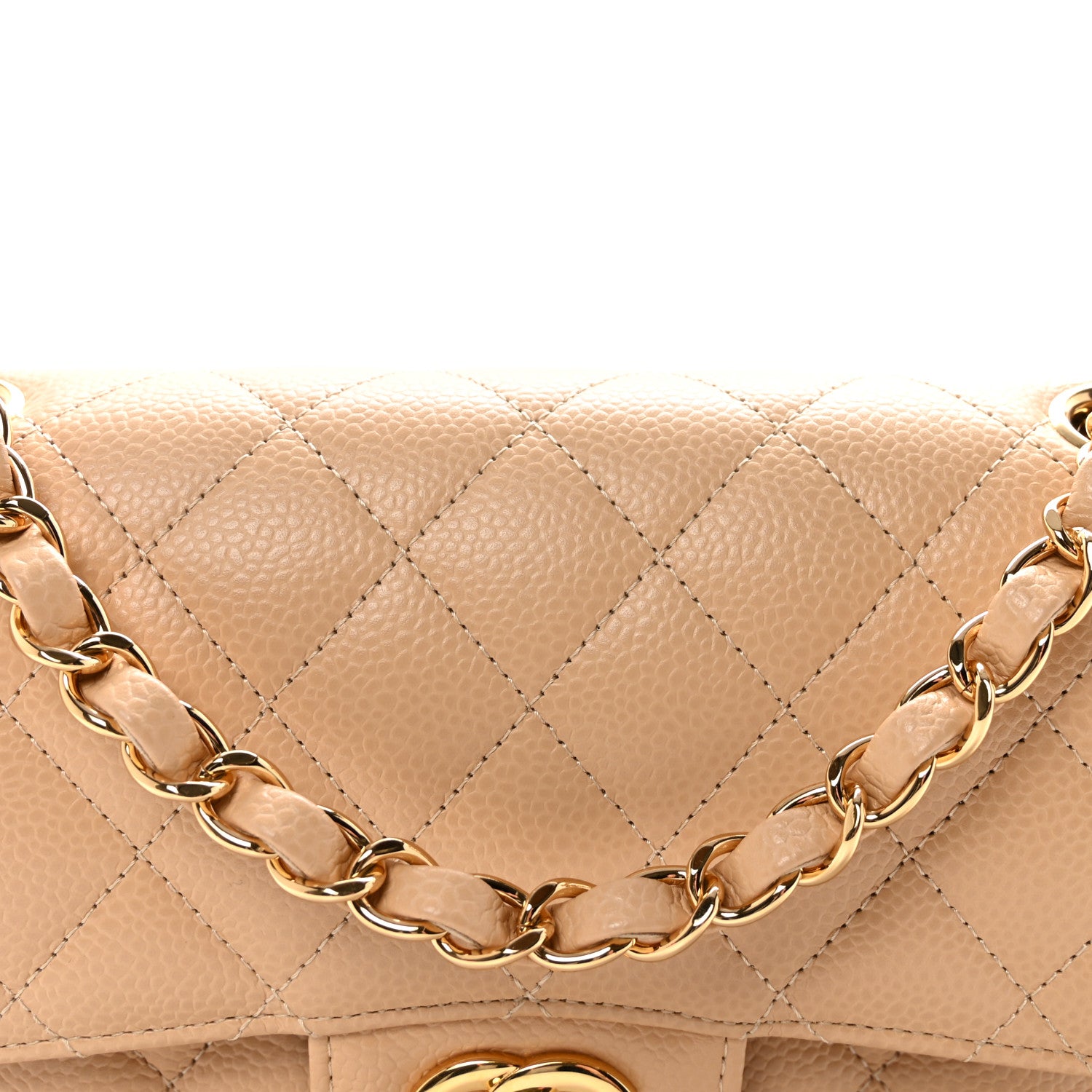 Chanel Caviar Quilted Small Double Flap Beige 8 of 11