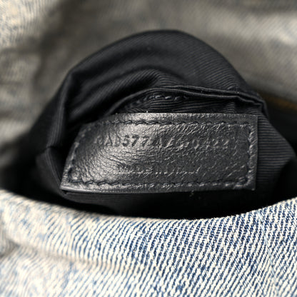 Saint Laurent Denim Quilted Small Loulou Puffer Monogram Chain Satchel Azur 7 of 10