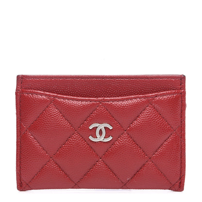 Chanel Caviar Quilted Card Holder Dark Red 1 of 7