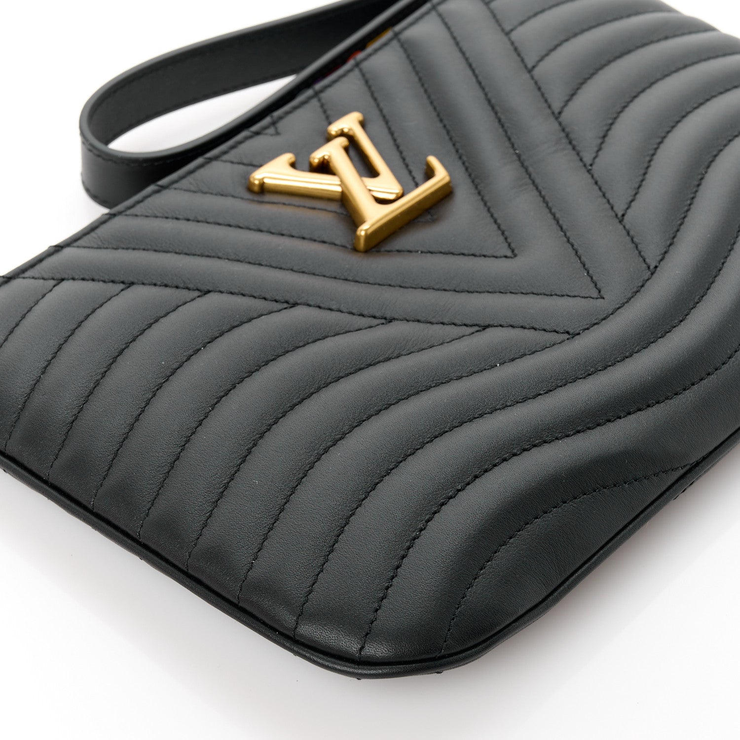Louis Vuitton Calfskin New Wave Zipped Pochette Black 10 of 12