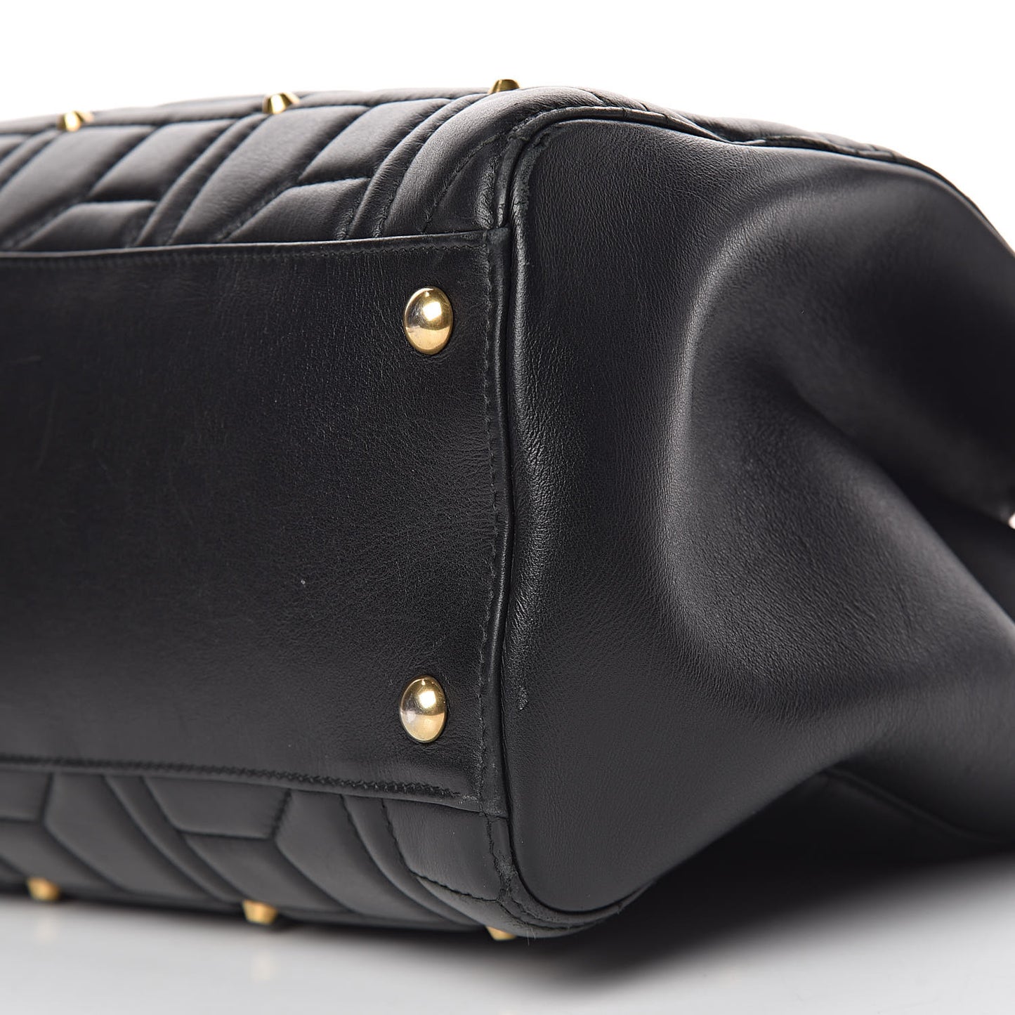 Calfskin Matelasse Studded Medium GG Marmont Tote Black