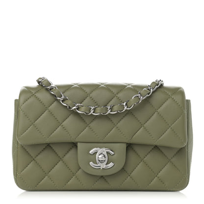 Chanel Lambskin Quilted Mini Rectangular Flap Green 1 of 10