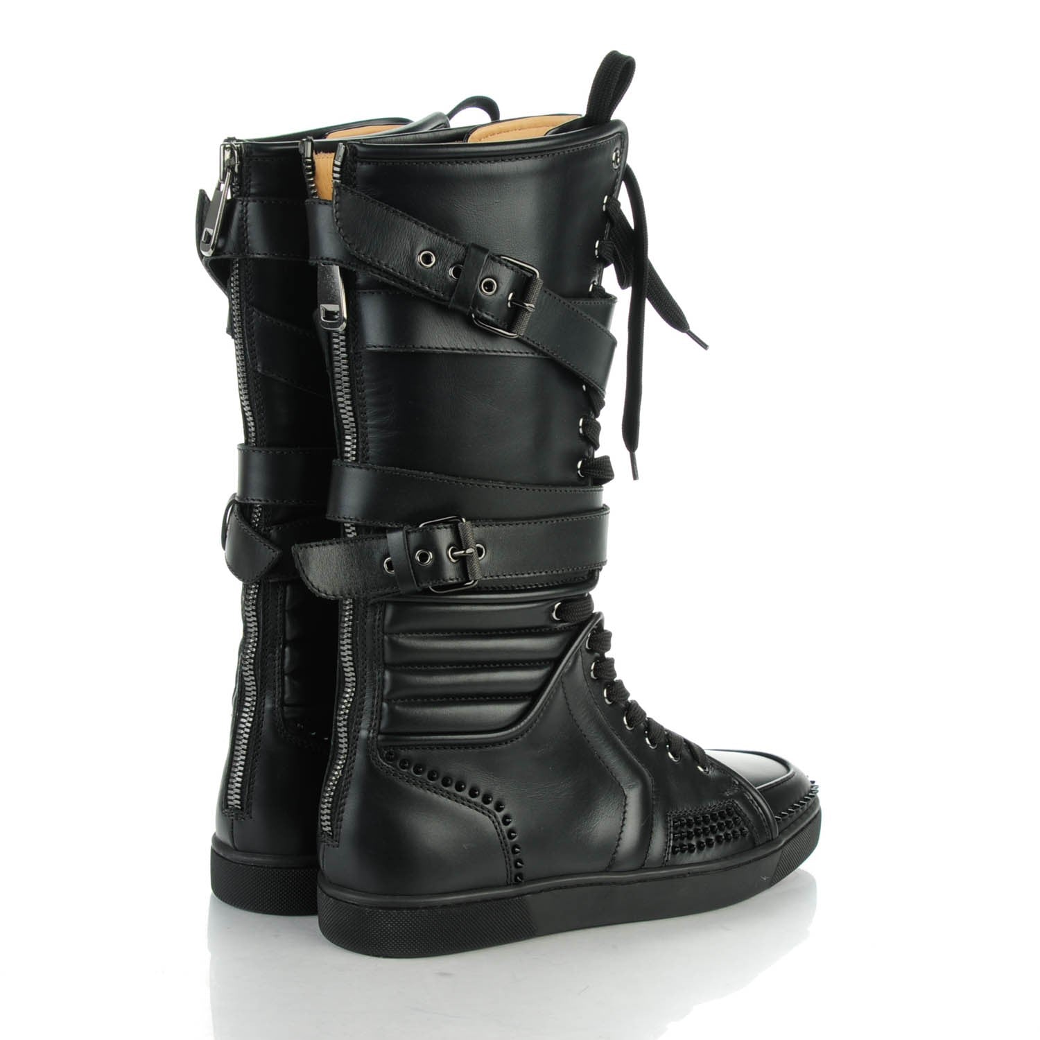 Christian Louboutin Calfskin Sporty Dude Mens Flat Boots 42.5 Black 4 of 10