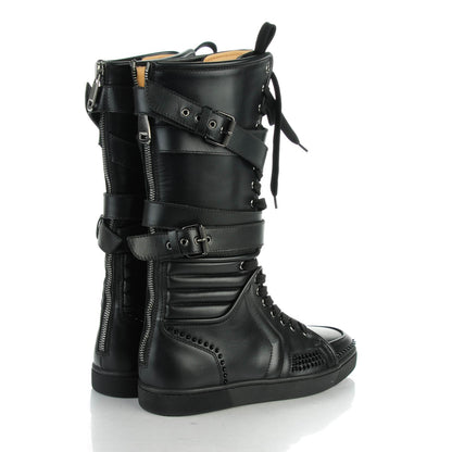 Christian Louboutin Calfskin Sporty Dude Mens Flat Boots 42.5 Black 4 of 10
