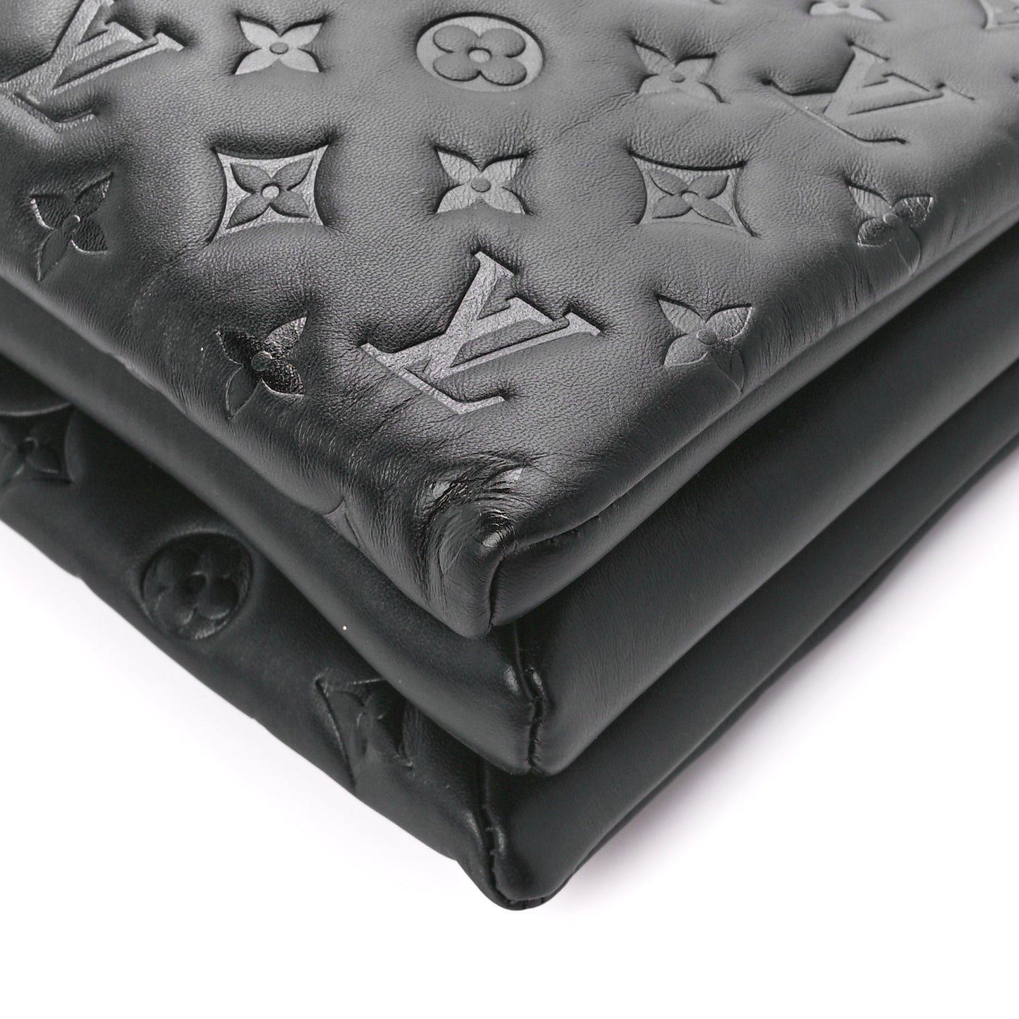 Lambskin Embossed Monogram Coussin MM Black
