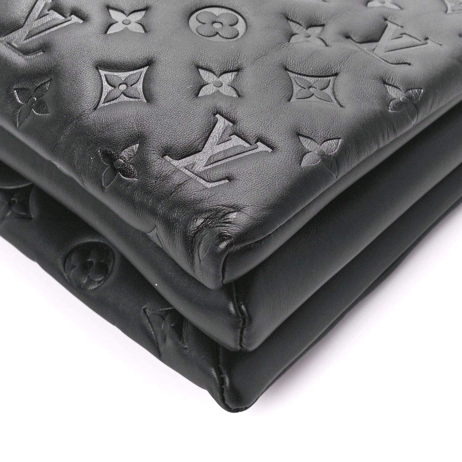 Louis Vuitton Lambskin Embossed Monogram Coussin MM Black 11 of 11