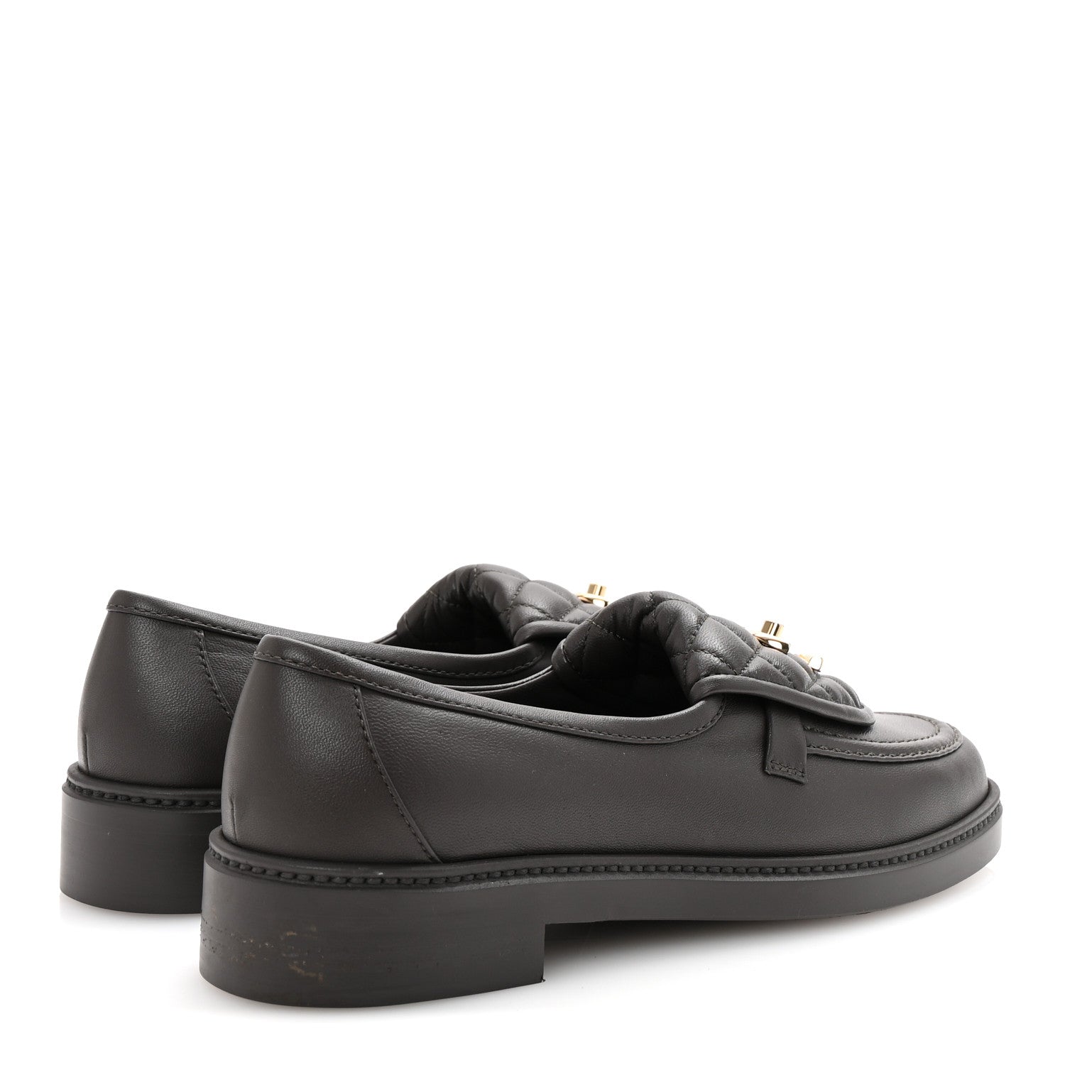 Chanel Lambskin Quilted CC Turnlock Loafers 38.5 Dark Brown 5 of 10