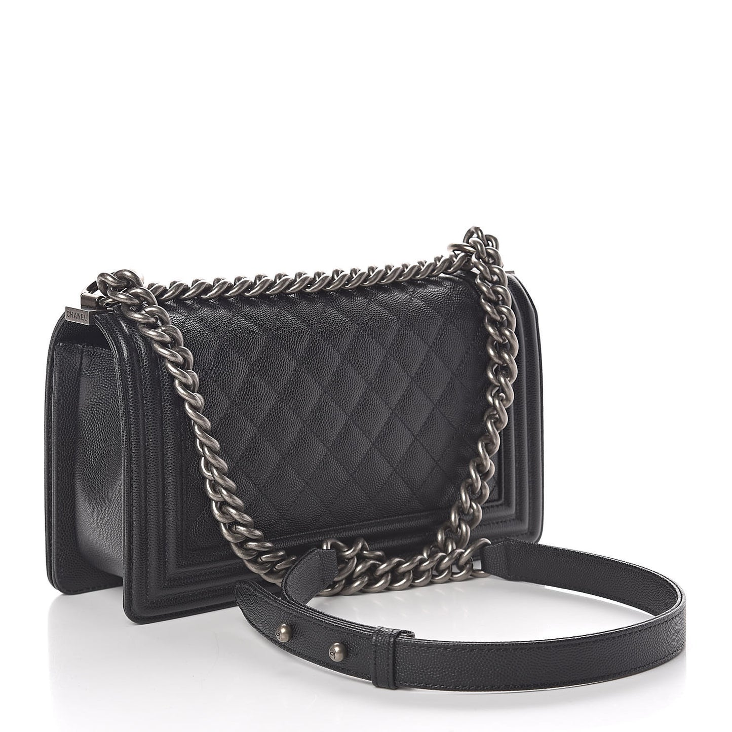 Caviar Quilted Medium Boy Flap Black