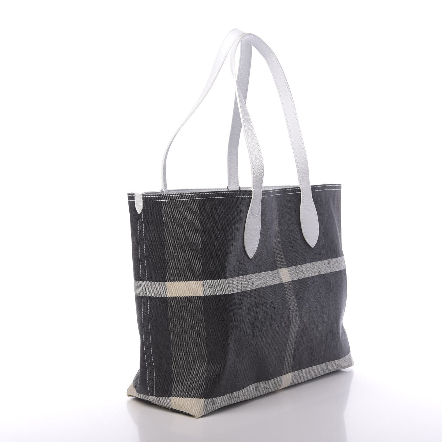 Coated Canvas Mega Check Medium Doodle Tote Black White