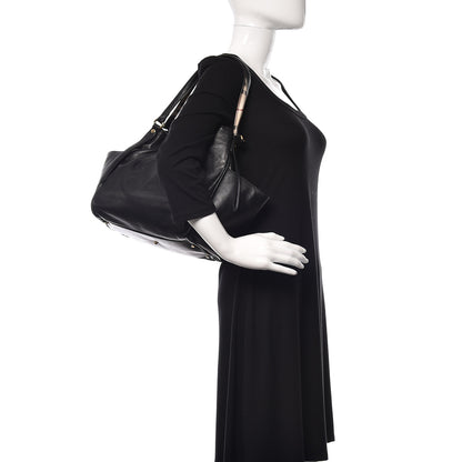 Burberry Calfskin Haymarket Check Small Canterbury Tote Black 5 of 21