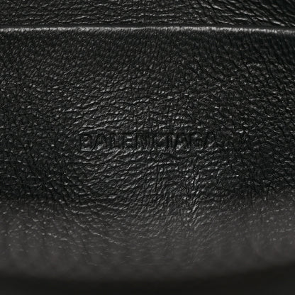 Balenciaga Extra Supple Calfskin Monochrome Crocodile Embossed BB Wristlet Pouch Black 6 of 8