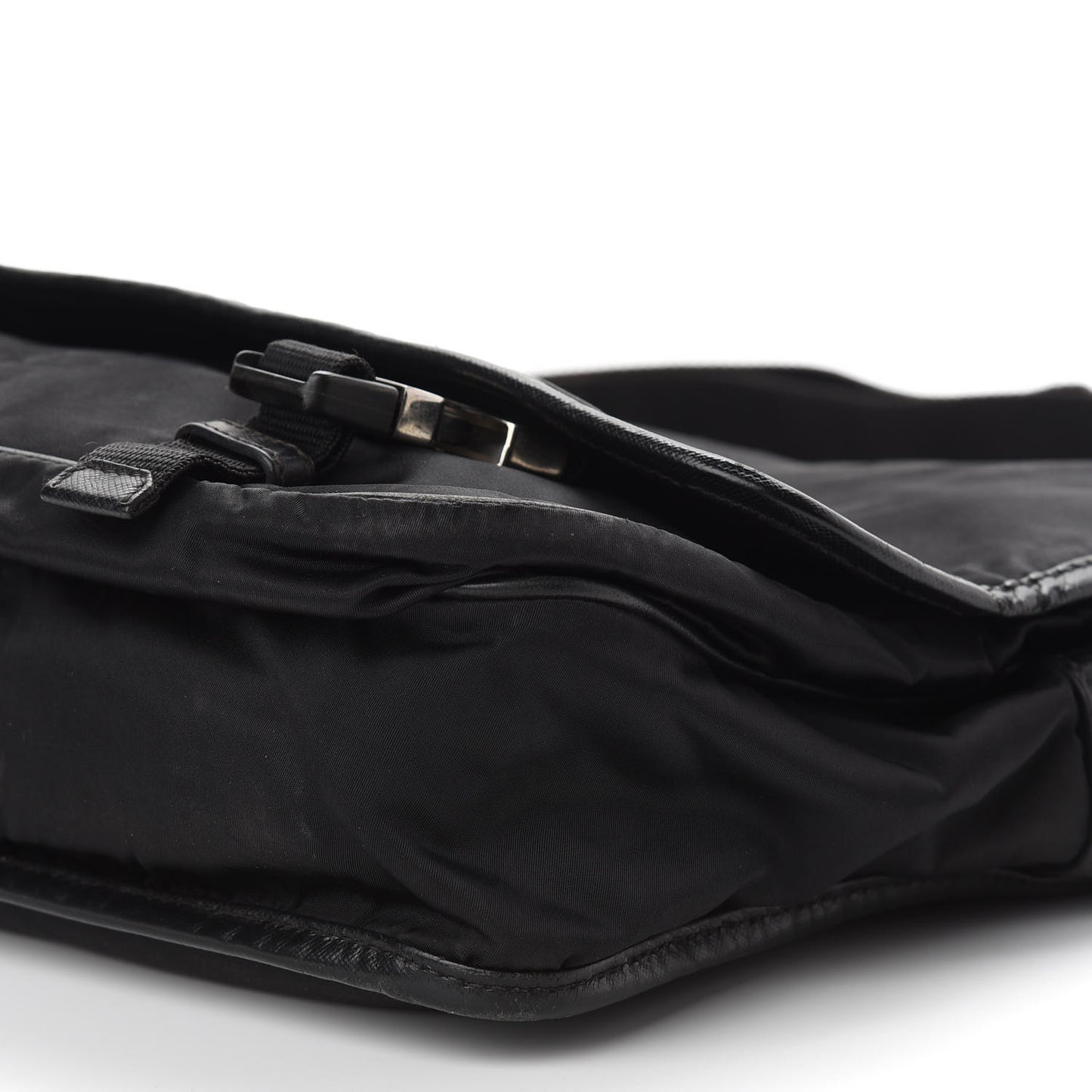 Tessuto Nylon Saffiano Messenger Satchel Black