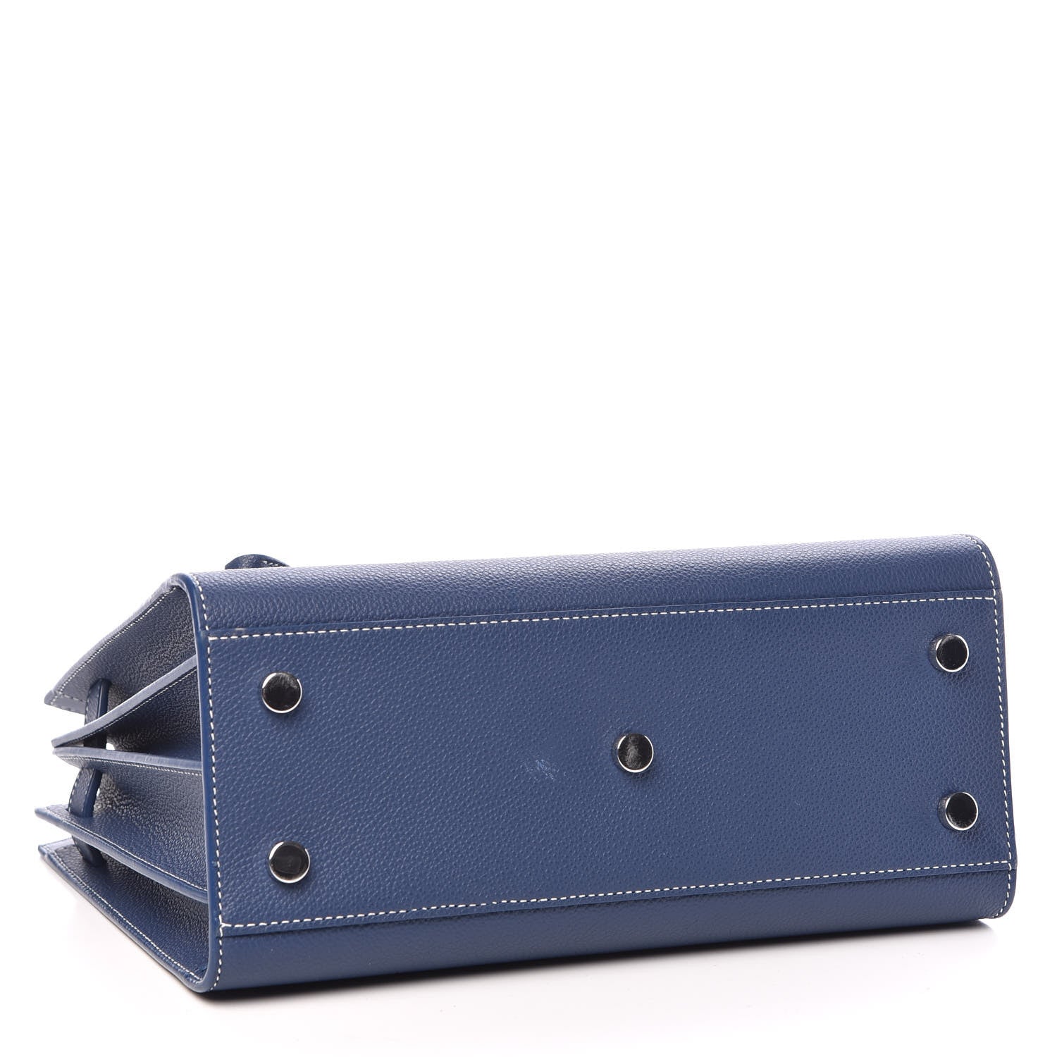 Saint Laurent Grained Calfskin Topstitch Baby Sac De Jour Denim 5 of 15