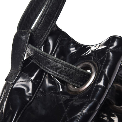 Christian Dior Vinyl Cannage Drawstring Tote Black 10 of 13