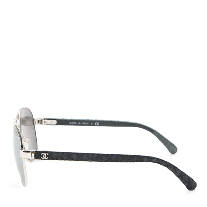 Chanel Pilot Quilting Sunglasses 4207 Silver 4 of 6