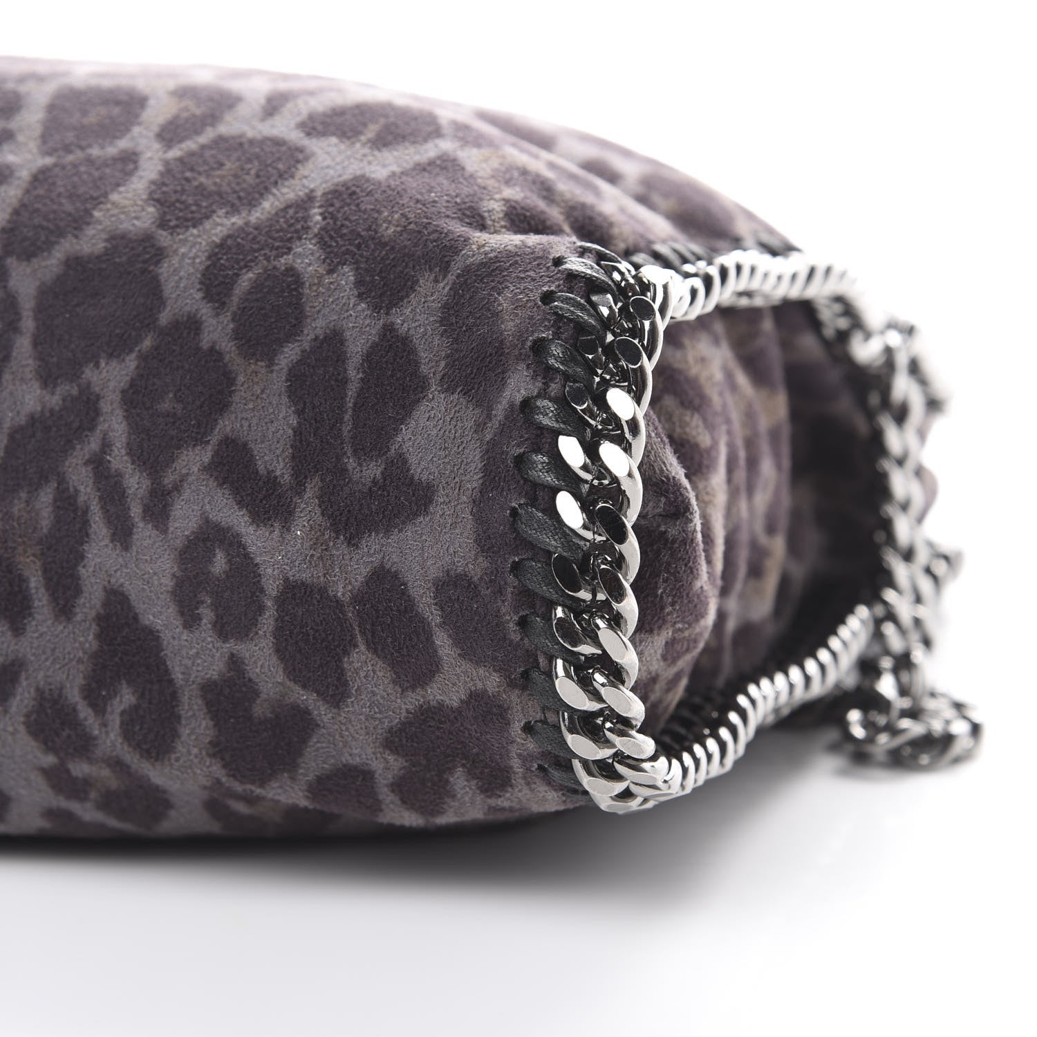 Stella McCartney Shaggy Deer Leopard Print Falabella Fold Over Tote Grey 9 of 11