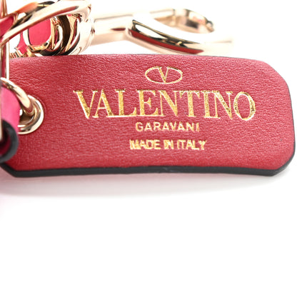 Valentino Garavani Vitello Rockstud Square Zip Coin Purse Disco Pink 6 of 7