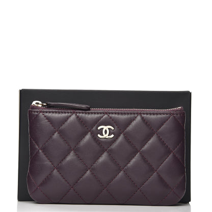 Chanel Lambskin Quilted Small Cosmetic Case Dark Purple 8 of 8