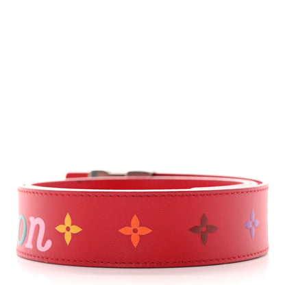 Louis Vuitton Calfskin 35mm LV New Wave Belt 80/32 Red 2 of 10
