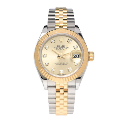 Rolex Stainless Steel 18K Yellow Gold Diamond 28mm Oyster Perpetual Datejust Watch Champagne 279173 1 of 6