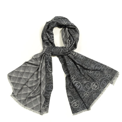 Chanel Cashmere CC Scarf Grey 1 of 3