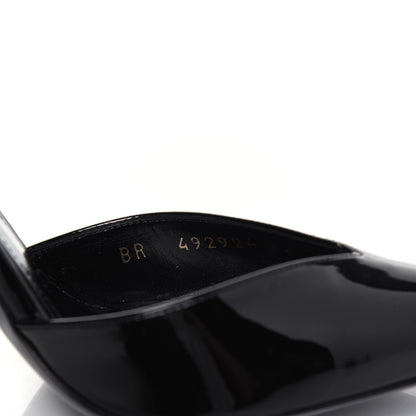 Saint Laurent Patent Freja 105 Flower Ankle Pumps 37.5 Black 8 of 12
