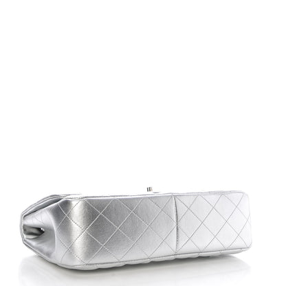 Chanel Metallic Lambskin Quilted Jumbo Single Flap Silver 5 of 9
