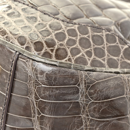 Prada Crocodile Frame Shoulder Bag Grigio 10 of 13