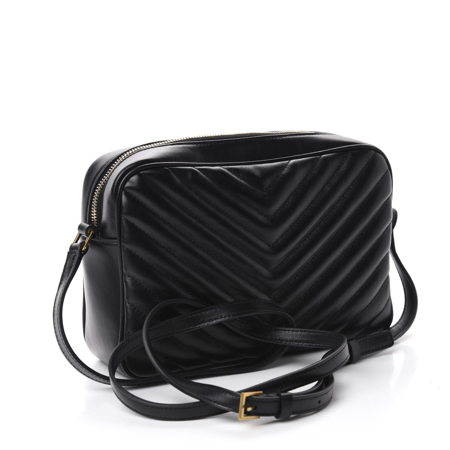 Calfskin Matelasse Monogram Lou Camera Bag Black