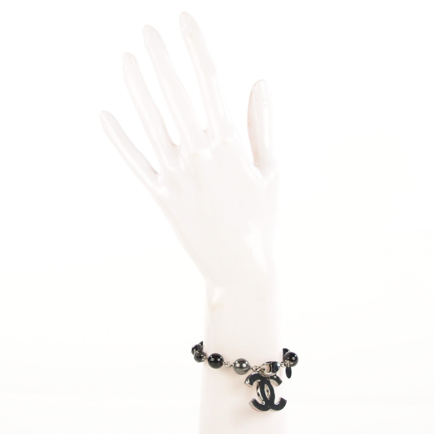 Chanel Beaded CC Bracelet Black 2 of 5