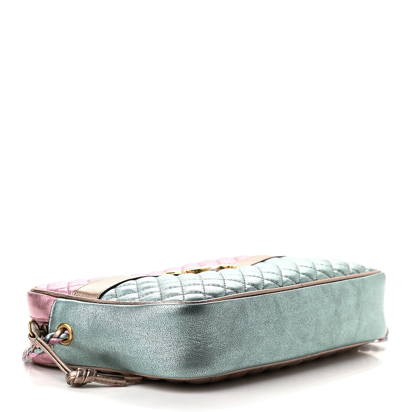Laminated Nappa Trapuntata Small Zumi Shoulder Bag Rosa Lago Rame