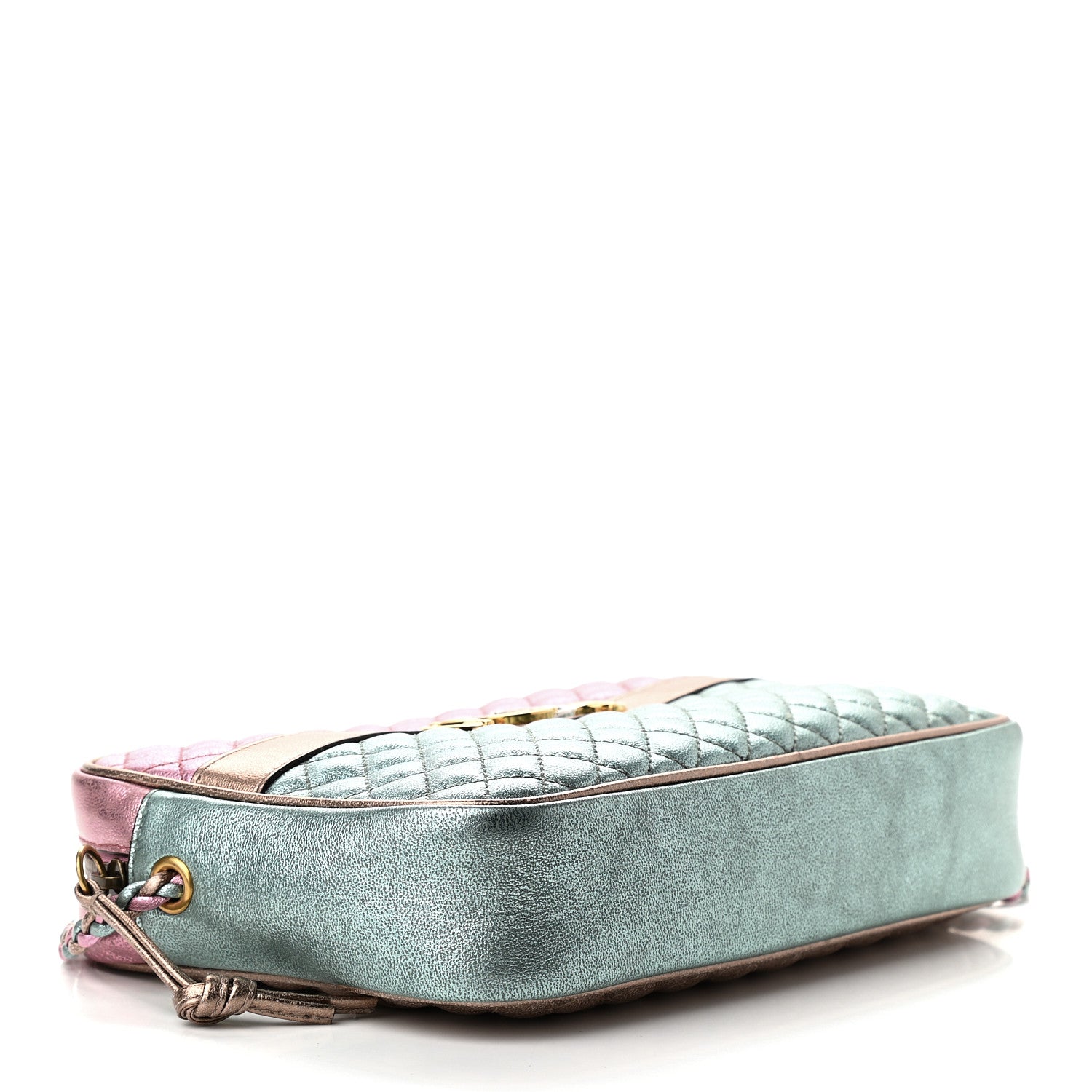 Gucci Laminated Nappa Trapuntata Small Zumi Shoulder Bag Rosa Lago Rame 4 of 10