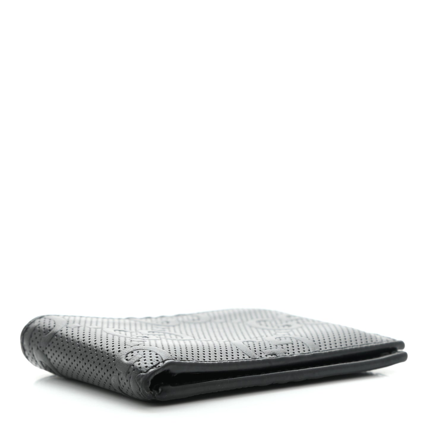 Calfskin GG Tennis Embossed Bi-Fold Wallet Black