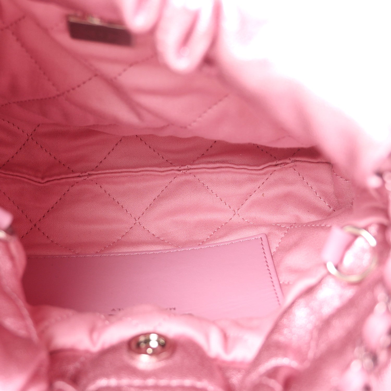Chanel Metallic Lambskin Lacquered Monochrome Quilted Mini Chanel 22 Pink 5 of 10