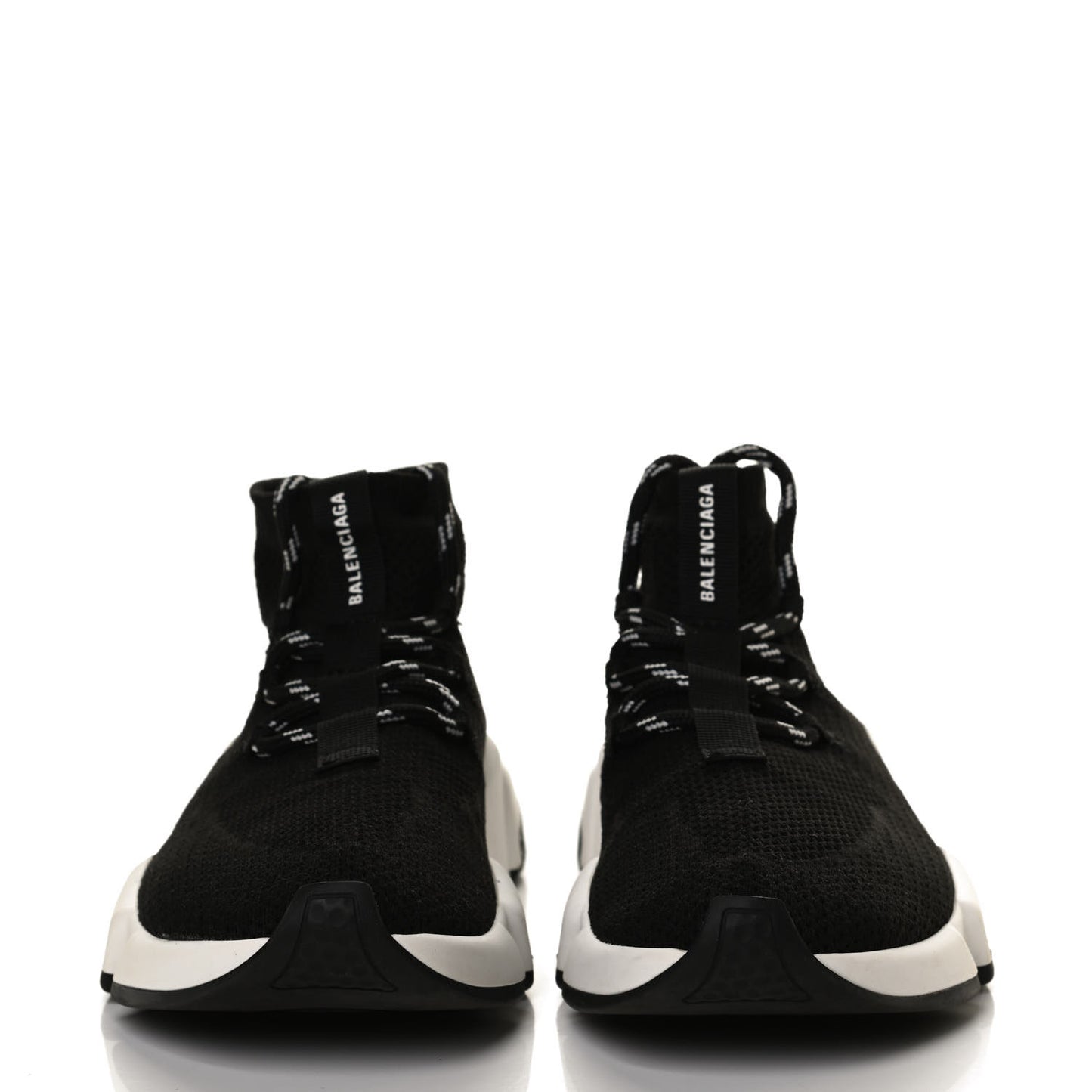 Knit Womens Speed Lace Up Sneakers 35 Black