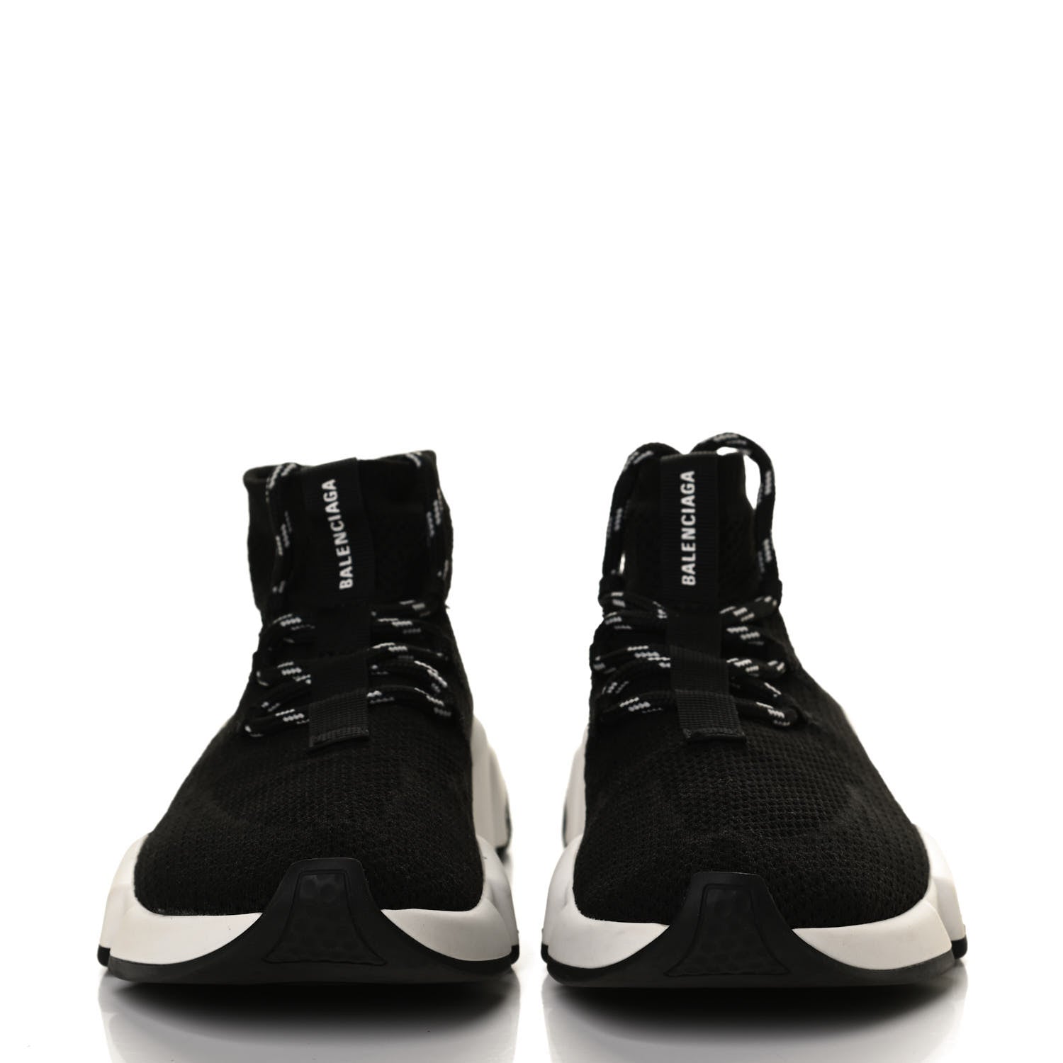 Balenciaga Knit Womens Speed Lace Up Sneakers 35 Black 2 of 10